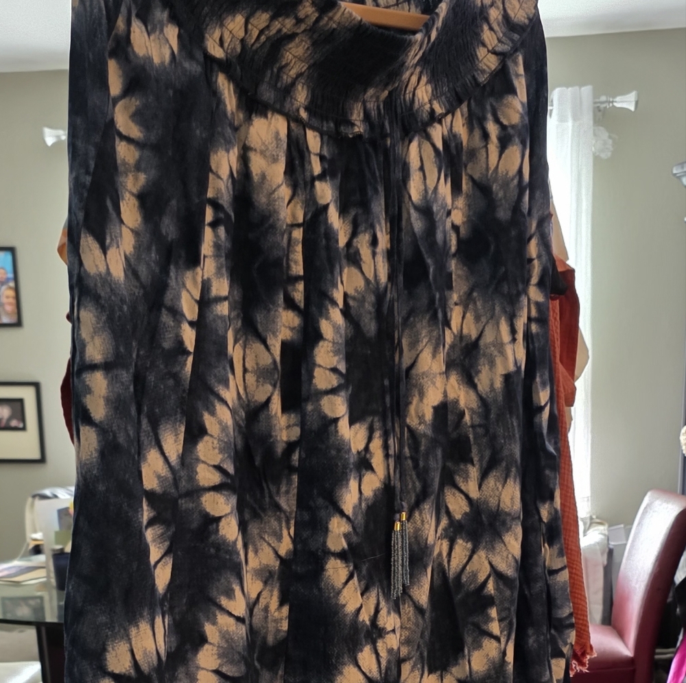 Tie-Dye Navy Blue and White Wide Leg Pants. Cozy And Breezy Comfort. Elastic